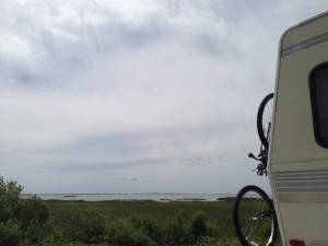 camped along Galveston Bay